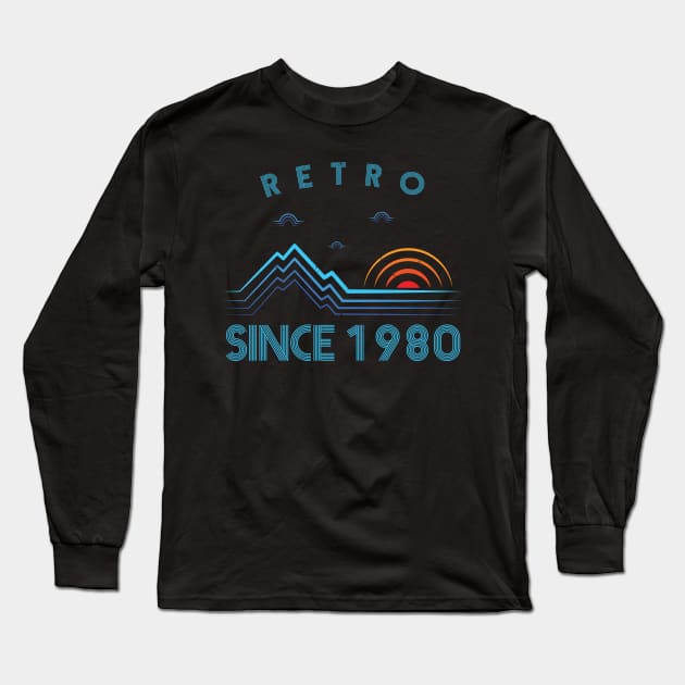 Retro since 1980 birtday design Long Sleeve T-Shirt by JJDESIGN520